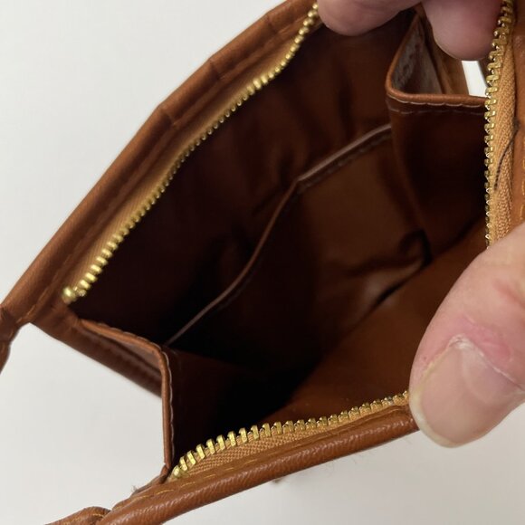 Vintage PAN AM Airlines Amenity Kit Toiletry Travel Bag Zip Brown Leather Pouch - Picture 3 of 7